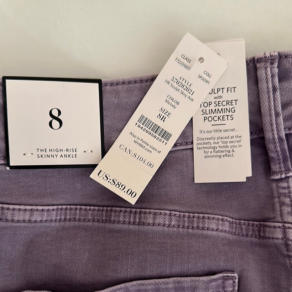 White House Black Market High Rise Purple Jeans